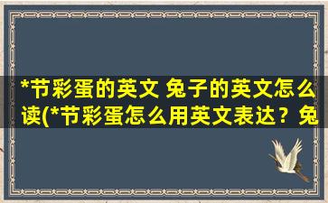 *节彩蛋的英文 兔子的英文怎么读(*节彩蛋怎么用英文表达？兔子的英文发音是什么？快来了解！)